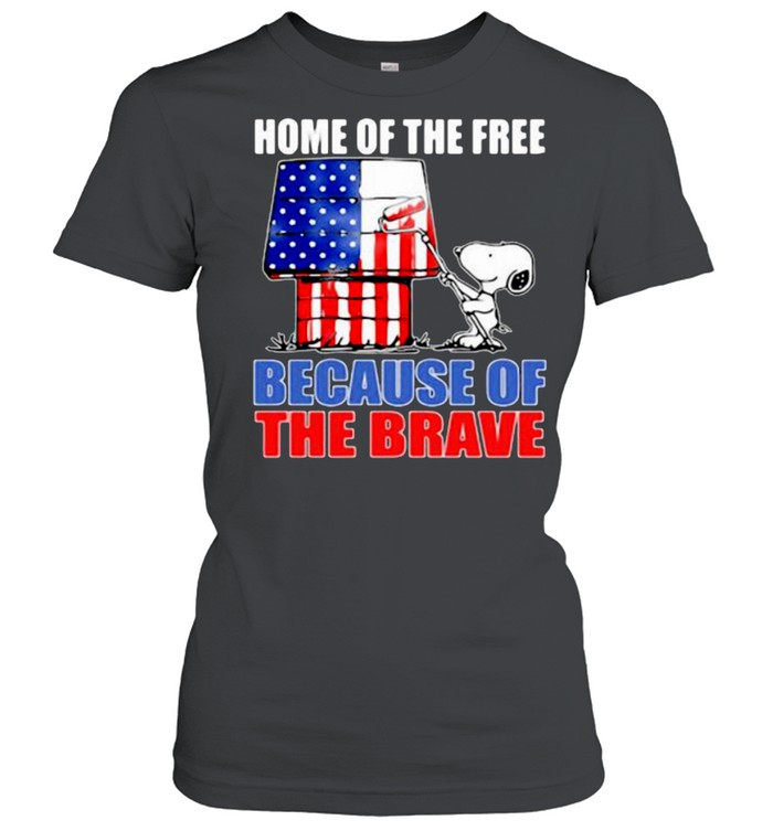 Home Of The Free Because Of The Brave Snoopy American Flag  Classic Women's T-shirt