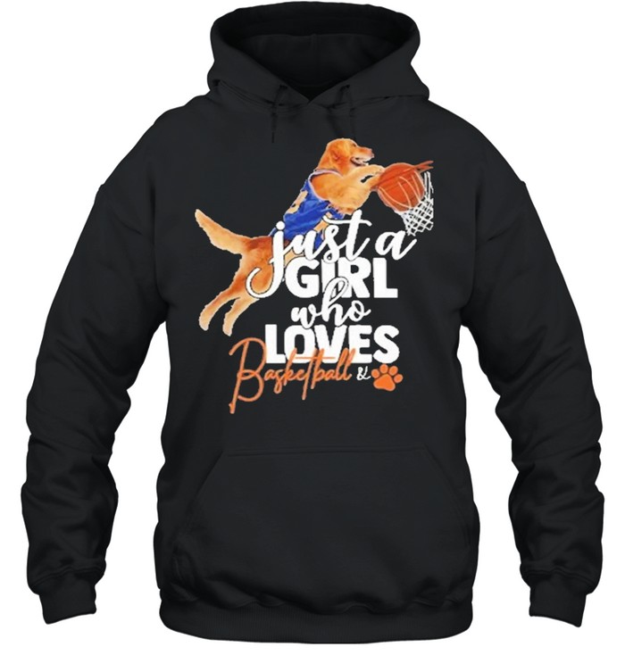 Just a girl who loves basketball and dog shirt Unisex Hoodie