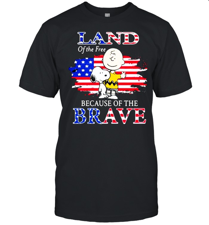 Land Of The Free Because Of The Brave Snoopy  Classic Men's T-shirt