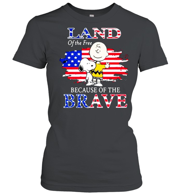 Land Of The Free Because Of The Brave Snoopy  Classic Women's T-shirt