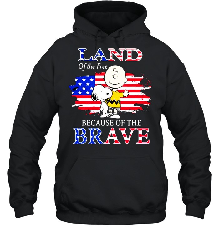 Land Of The Free Because Of The Brave Snoopy  Unisex Hoodie