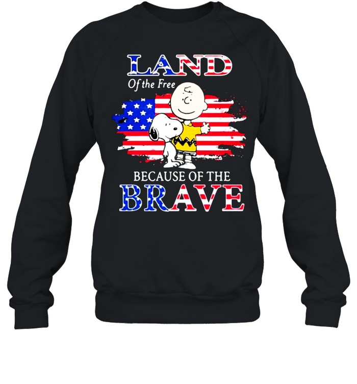 Land Of The Free Because Of The Brave Snoopy  Unisex Sweatshirt