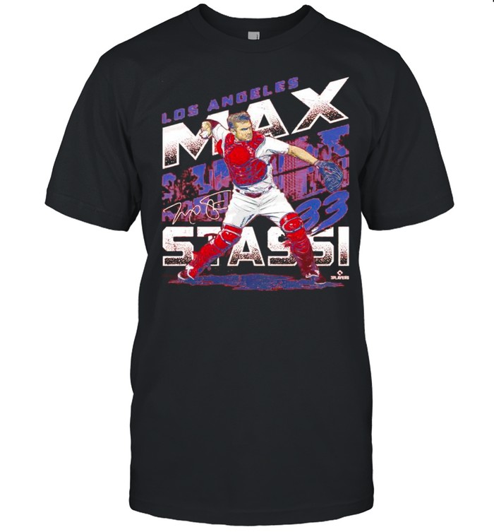 Los Angeles Baseball 33 Max Stassi throw ball signature shirt Classic Men's T-shirt