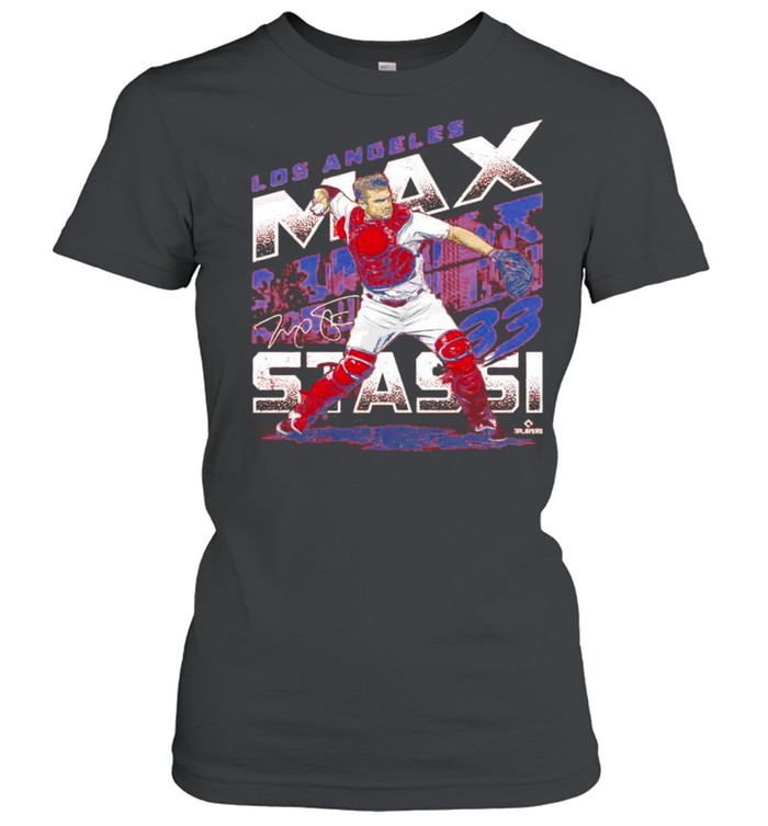 Los Angeles Baseball 33 Max Stassi throw ball signature shirt Classic Women's T-shirt