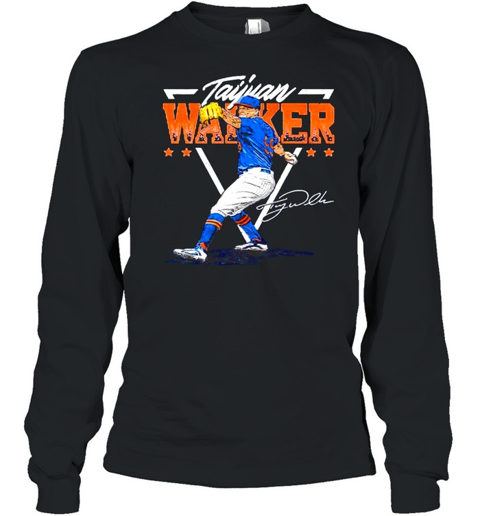 New York Baseball Taijuan Walker throw ball signature shirt Long Sleeved T-shirt