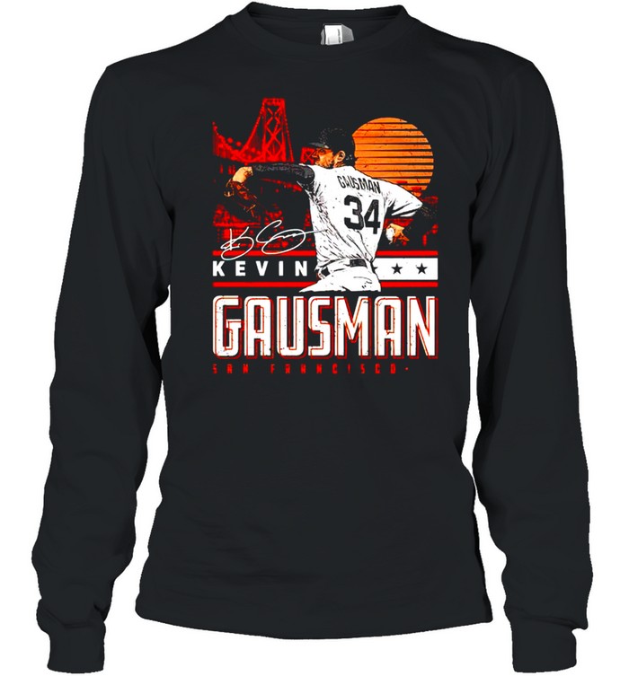 San Francisco Baseball 34 Kevin Gausman gausman throw ball signature shirt Long Sleeved T-shirt