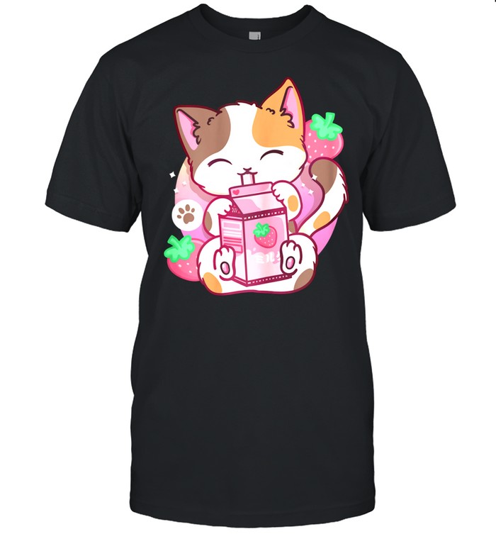 Strawberry Shake Strawberry Milk Cat Kawaii Neko Anime Shirt