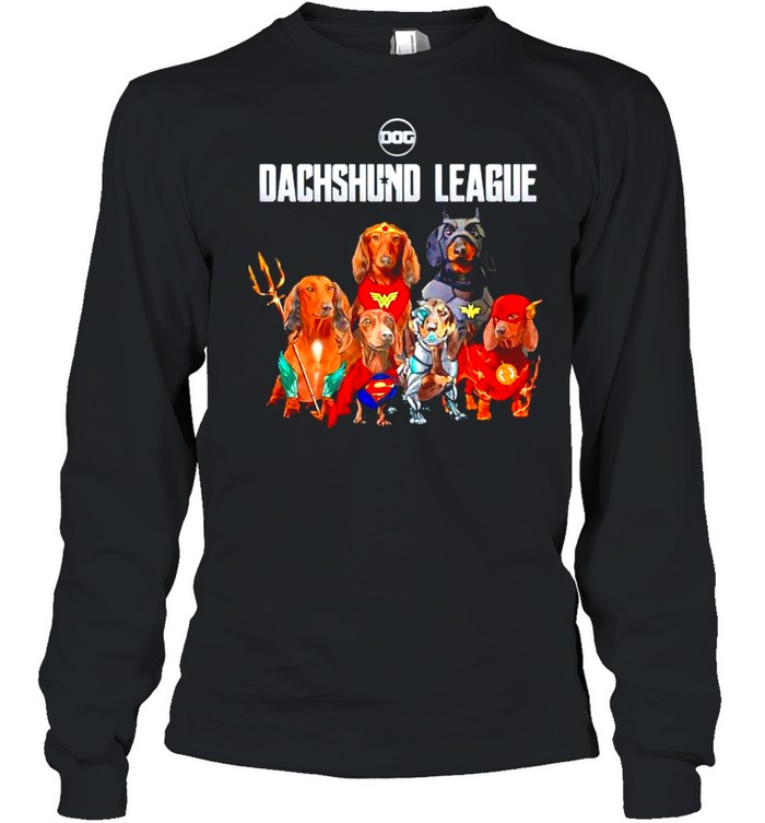 Superheroes The Dachshund League shirt Long Sleeved T-shirt
