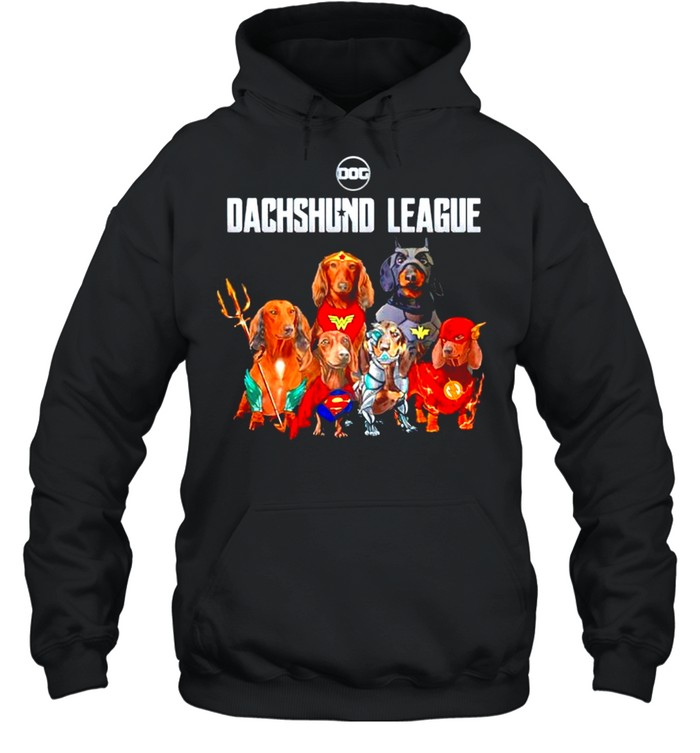 Superheroes The Dachshund League shirt Unisex Hoodie