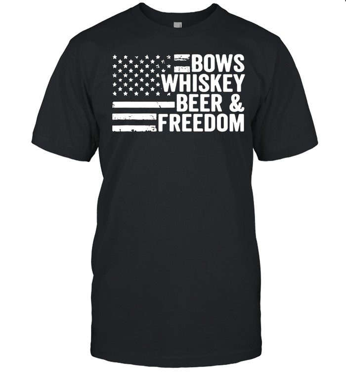 Bow Hunting Archery Bows Whiskey Beer And Freedom T-shirt