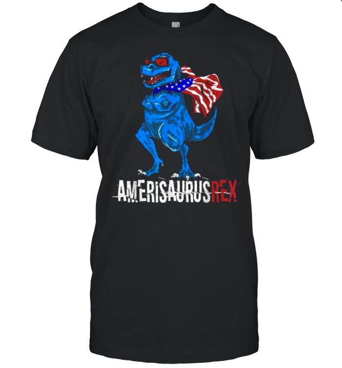 Dinosaur 4th of July Amerisaurus T Rex Flag T-Shirt