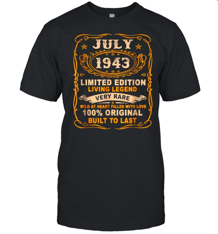 July 1943 Limited Edition living legend very rare 100 percent original built to last T-Shirt