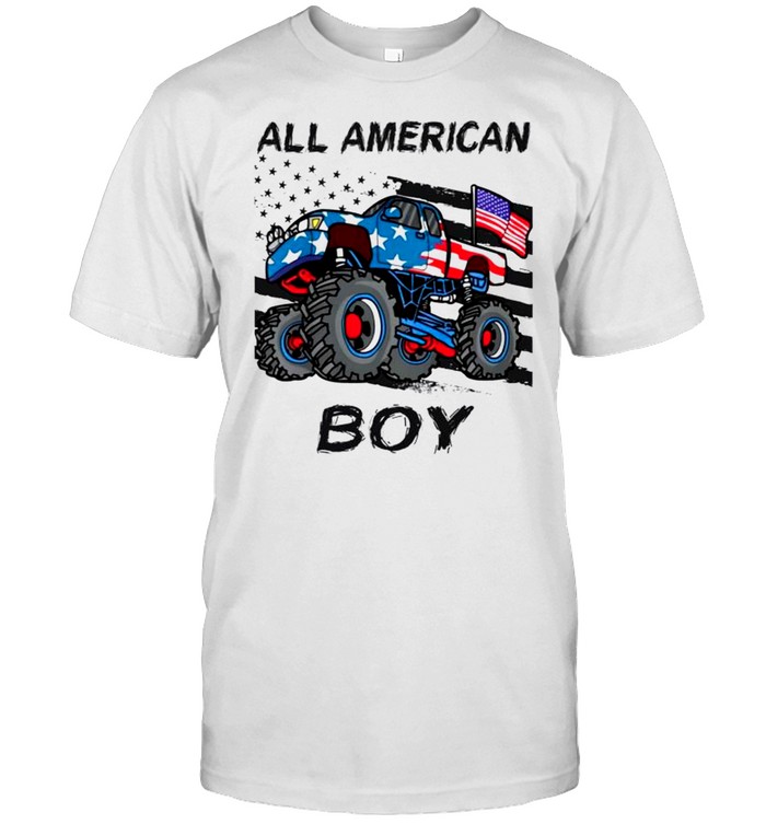 Kids monster truck all American boy shirt
