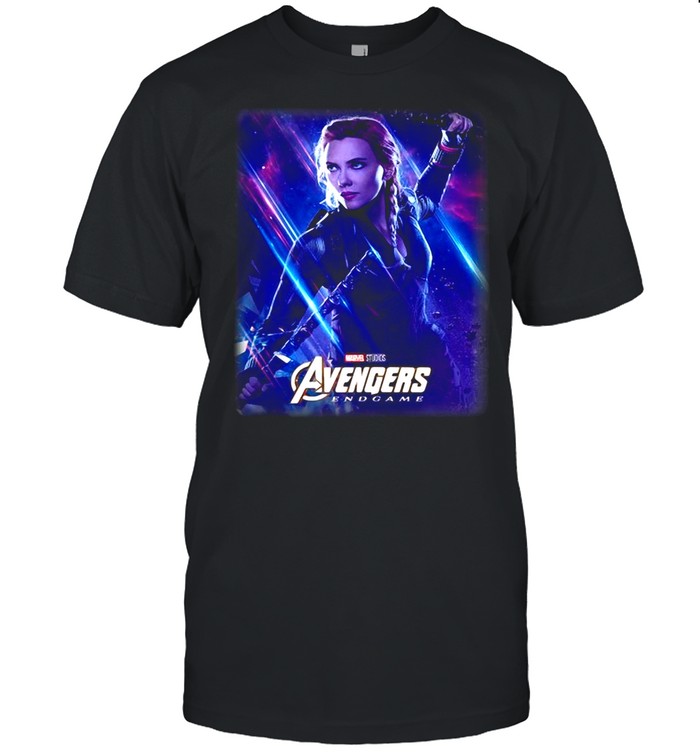 Marvel Avengers Endgame Black Widow Galactic Poster T-shirt