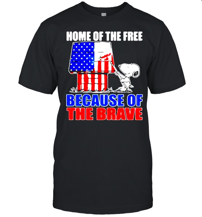 Snoopy home of the free because of the brave 4th of July shirt