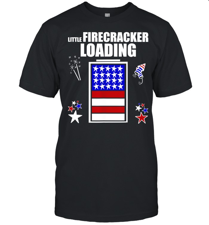 4th July Pregnancy baby reveal Little Firecracker loading shirt Classic Men's T-shirt