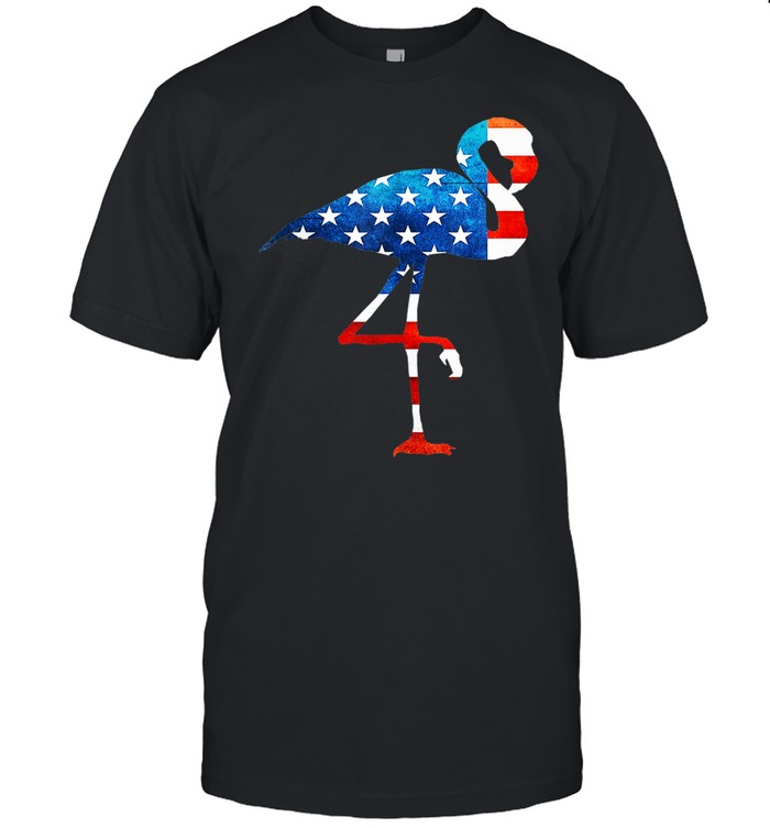 4th of July Flamingo American flag USA shirt