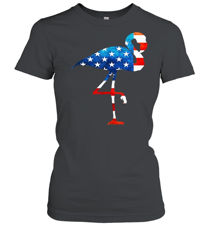 4th of July Flamingo American flag USA shirt Classic Women's T-shirt