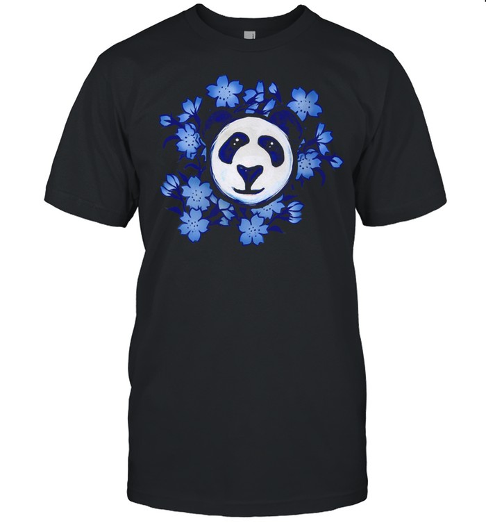 Blue Panda Art Floral Pandas shirt