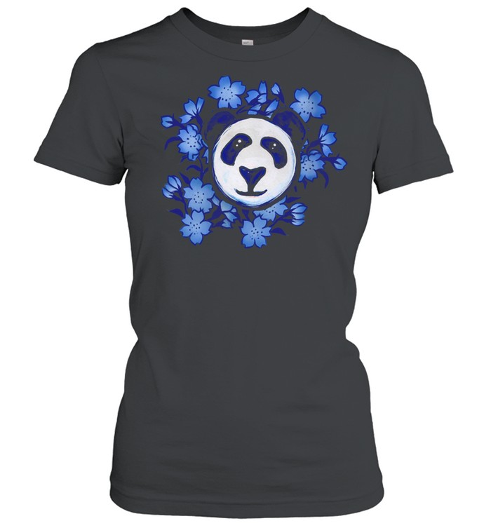 Blue Panda Art Floral Pandas shirt Classic Women's T-shirt