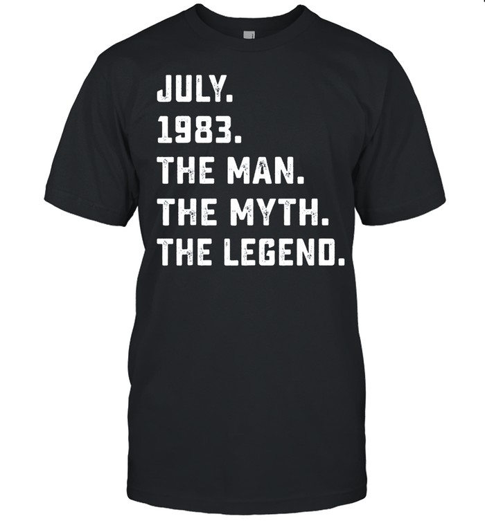 Man Myth Legend July 1983 38th Birthday 38 Years Old shirt