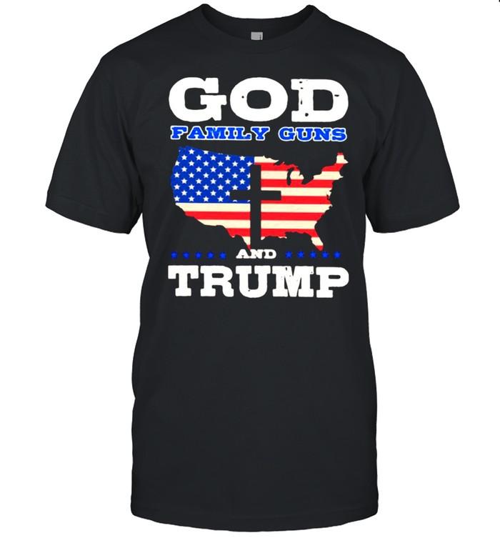 God Family Guns Trump American Flag Shirt