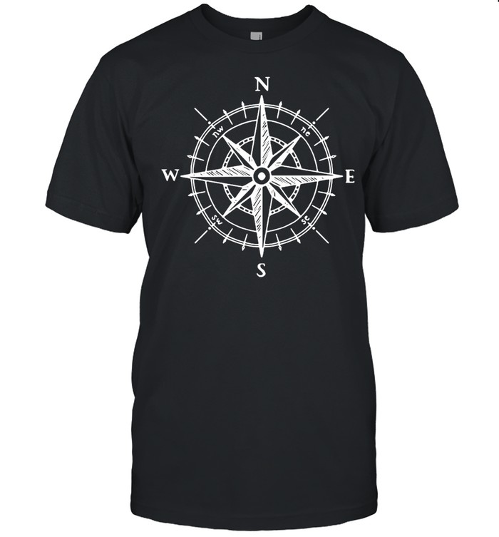 Hand Drawn Design Compass Rose Nautical T-shirt