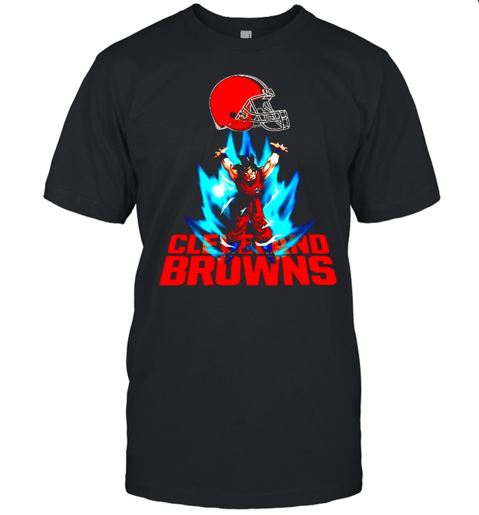 Son Goku Powering Up In Energy Cleveland Browns T-shirt