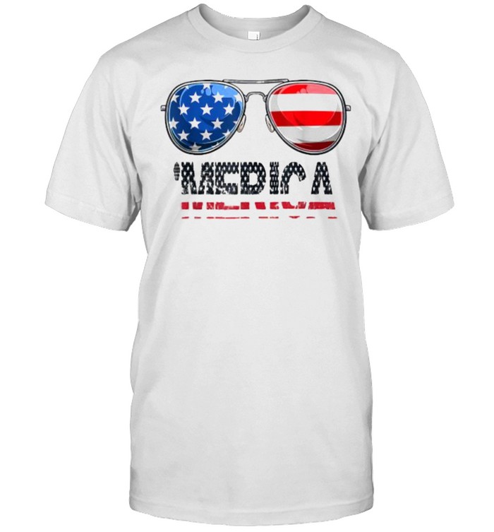 MERICA Sunglasses All America USA Flag 4th of July Shirt