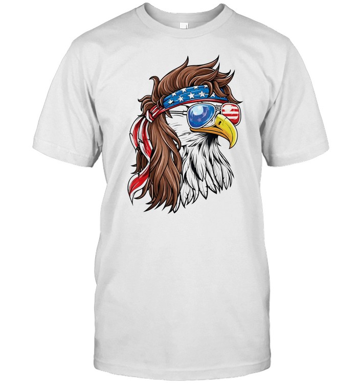 Patriotic Bald Eagle Mullet USA American Flag 4th of July shirt