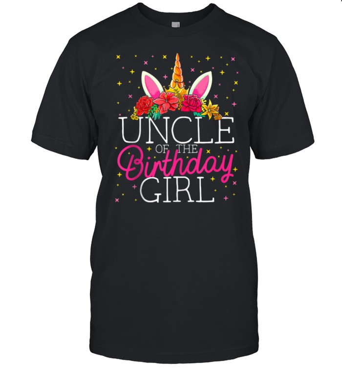 Uncle of the Birthday Girl Unicorn Matching Family shirt Classic Men's T-shirt
