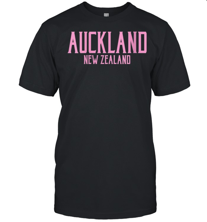 Auckland New Zealand Vintage Text Pink Print shirt