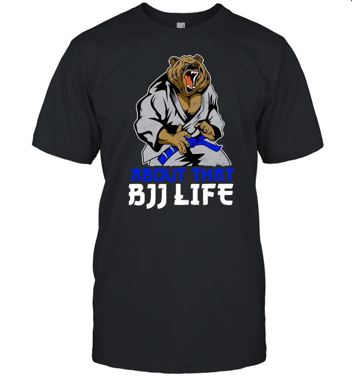 Bjj Brazilian Jiu Jitsu Grizzly Bear Mma Blue Belt Shirt