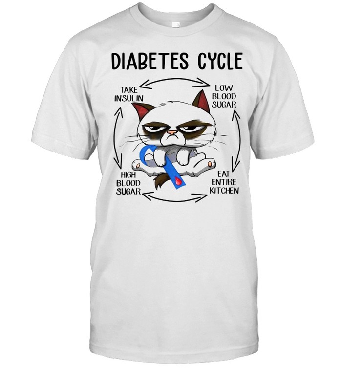 Diabetic Life Cycle Diabetes Awareness Cat T-Shirt