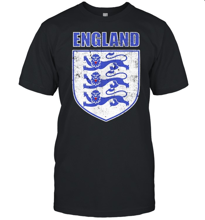 England Three Heraldic Lions Crest Escutcheon Flag Retro T-Shirt