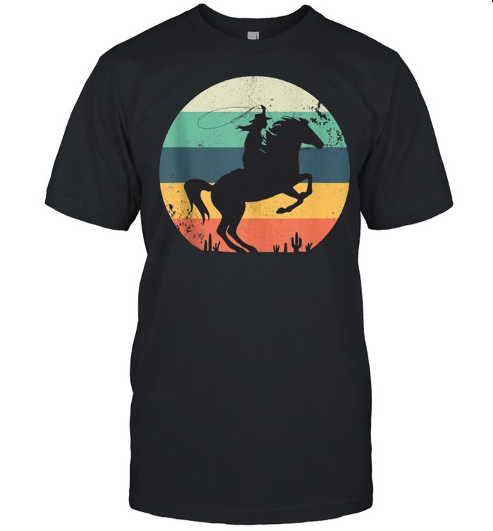 Retro Western Cowgirl For Girl Horse Riding shirt