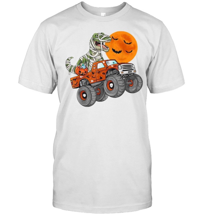 Halloween Mummy T Rex Monster Truck Pumkin Shirt