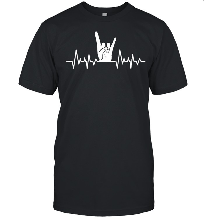 Heartbeat Rock Music Lovers Design Concert Band Rock Music T-shirt