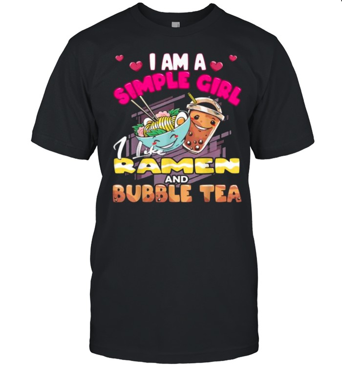 I am a simple girl Ramen And Bubble Tea Noods Korean T-Shirt