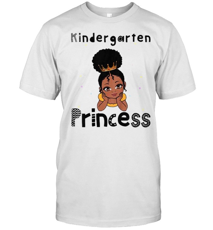 Kids Kindergarten Princess Toddler Black Girl 1st Day Of School Shirt