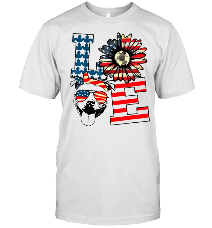 Love sunflower american flag shirt