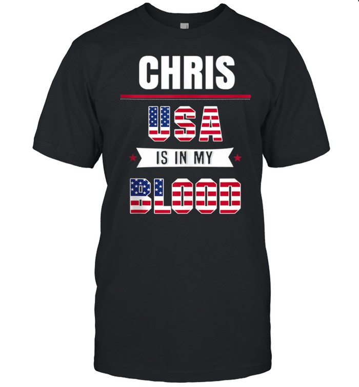 Mens USA Is In My Blood Chris Patriotic shirt