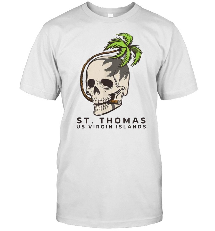 St. Thomas USVI Palm Fronds Skull Shirt