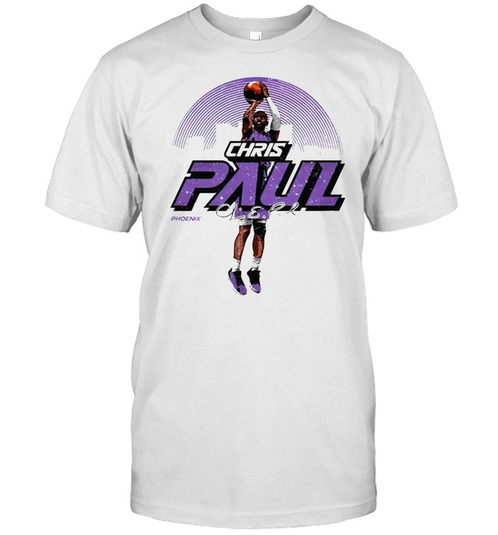 Phoenix Basketball Chris Paul Skyline throw the ball signature shirt