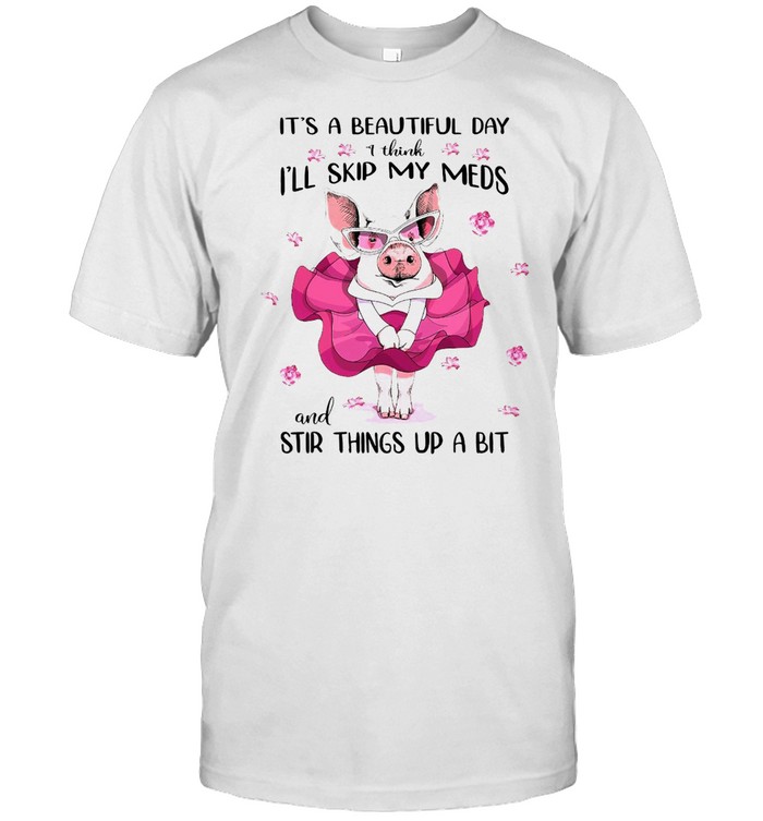 Pig It’s A Beautiful Day I Think I’ll Skip My Meds And Stir Things Up A Bit T-shirt