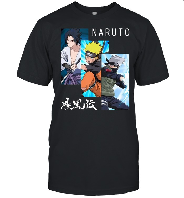 Naruto Shippuden 3 Panels And Kanji T-shirt