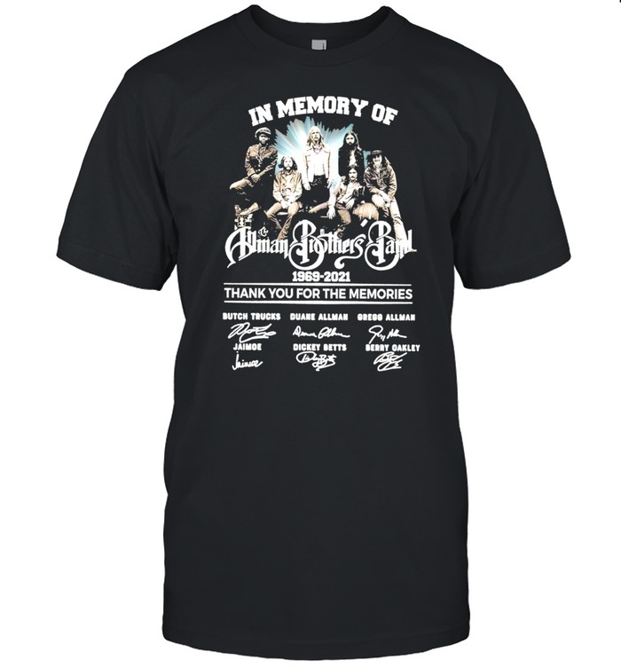 In memory of allman brothers band 1969 2021 thank you for the memories shirt