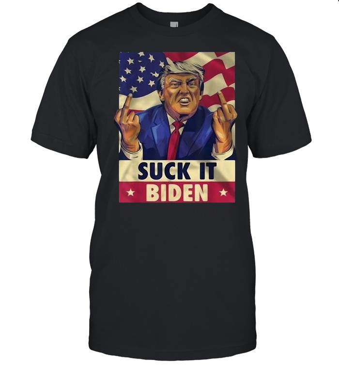 Suck It Biden Funny Trump American Flag T-shirt