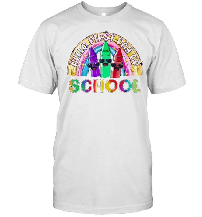 Hello First Day Of School Rainbow Back to School shirt