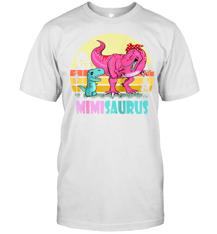 Mimisaurus Retro T Rex Dinosaur Mimi Saurus Family Matching shirt